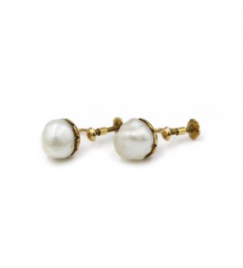 Boucles d'oreilles - Or & Perles fines baroque