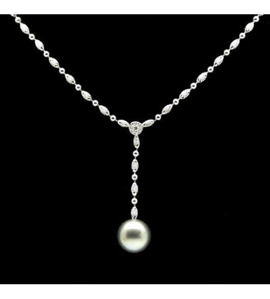 Collier perles et diamants